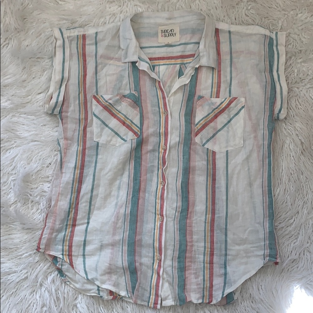 Striped button down